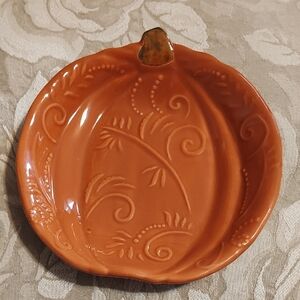 Orange Pumpkin Shaped Dish